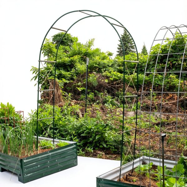 GreenGiggle Metal Garden Arch Trellis for Climbing Plants-5