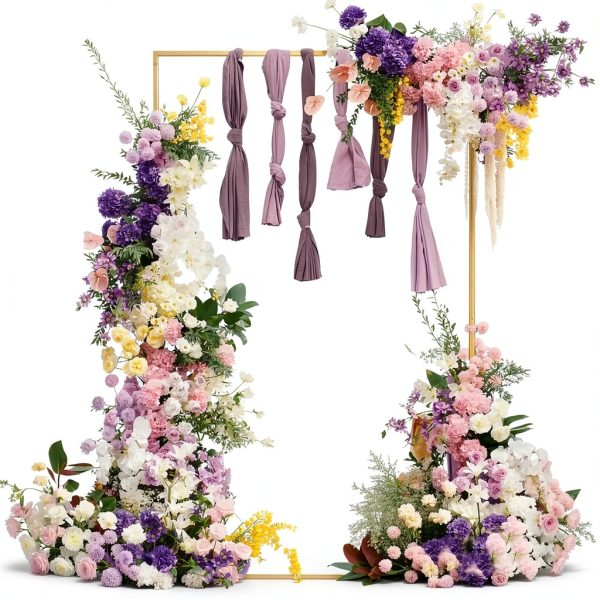 Fomcet Gold Steel Wedding Arch for Ceremony Decorations-3