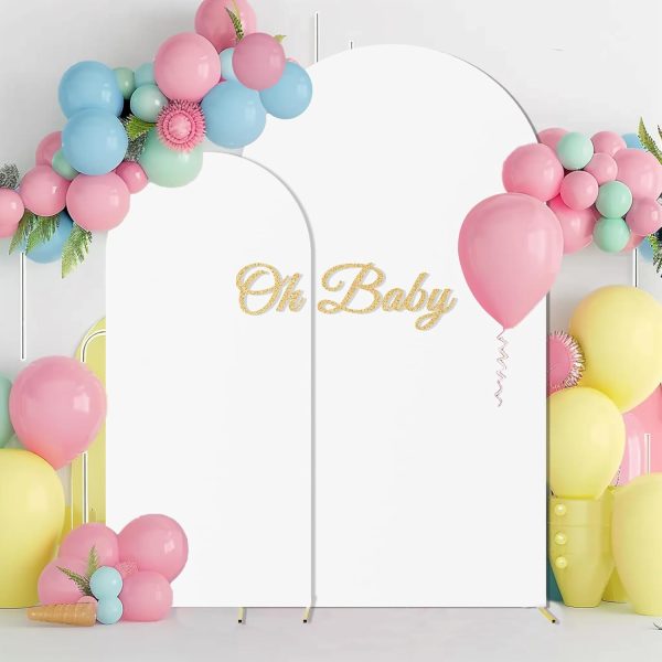JCJ Spandex Arch Backdrop Beige 7.2ft White-5