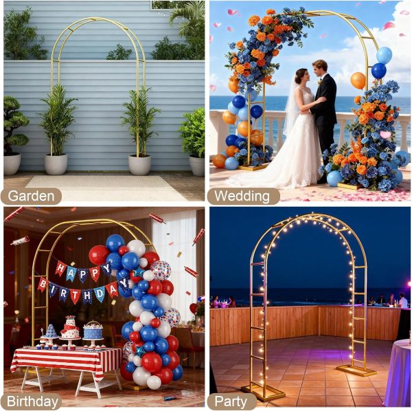Gold Wedding Arch by ParseBio Metal 7.2 FT-5