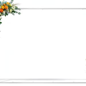 Wokceer Metal Wedding Arch Stand Square White Gold Decor-0