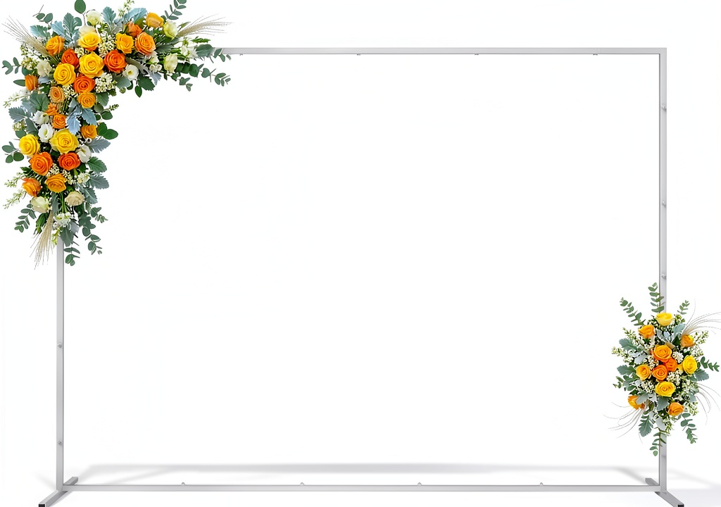 'Wokceer square wedding arch stand assembled in a garden setting'