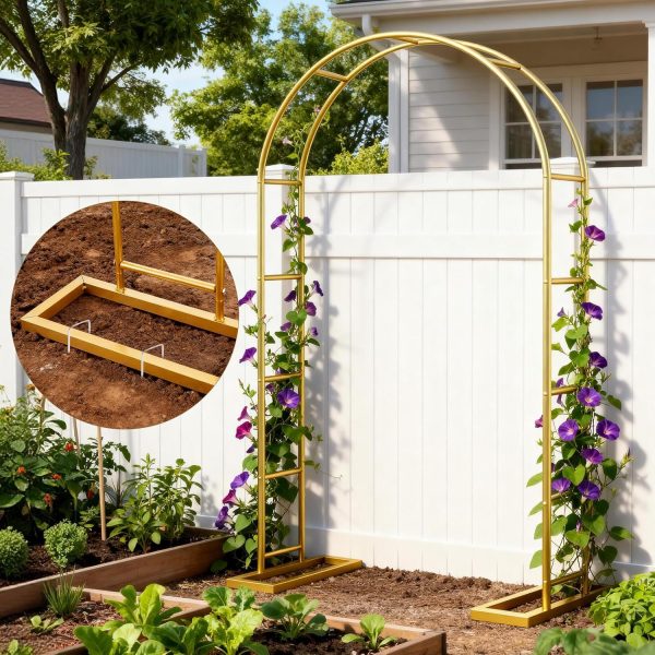 Gold Wedding Arch by ParseBio Metal 7.2 FT-6