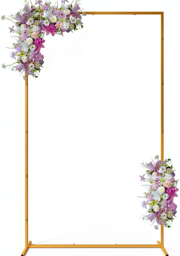 Fomcet Gold Steel Wedding Arch for Ceremony Decorations-0