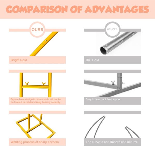 Chimei Garden Arbor Aluminum Arch Backdrop Stand Set of 2-3