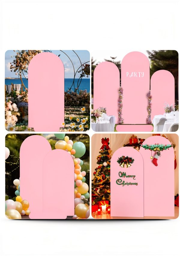 JCJ Pink Spandex Arch Backdrop 7.2FT Photo Studio-5