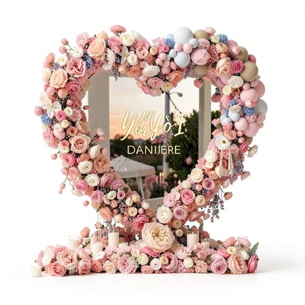HeyMate Gold Heart Arch Iron Wedding Decor Modern Style-6