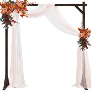 Fomcet Square Wood Arch Garden Arbor Brown Traditional Style-0