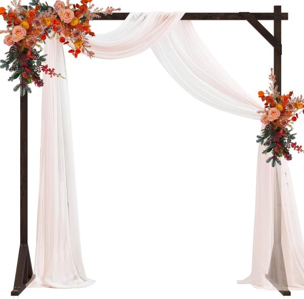 Fomcet Square Wood Arch Garden Arbor Brown Traditional Style-0