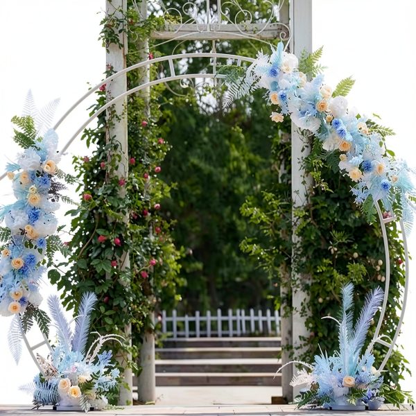 LeJoy Garden Round Metal Arch Steel Epoxy Wedding Decor-4