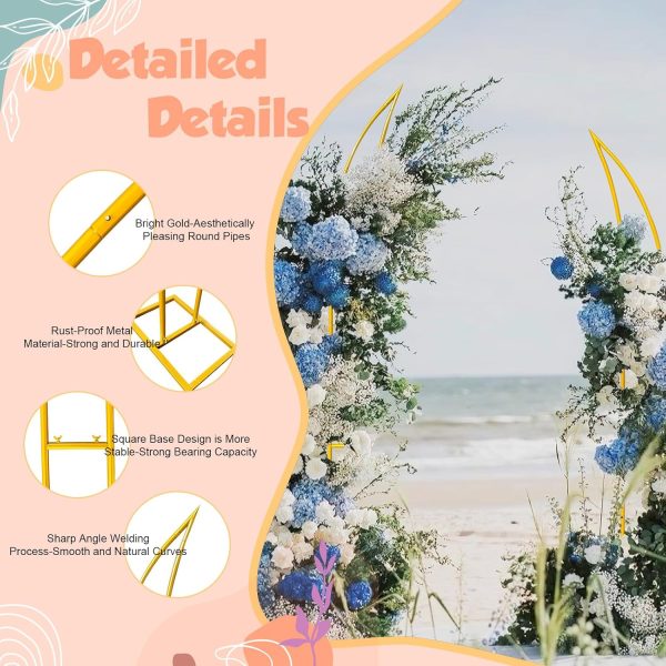 Chimei Garden Arbor Aluminum Arch Backdrop Stand Set of 2-2