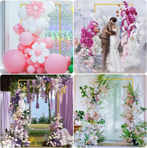 Wokceer Gold Metal Wedding Arch Sturdy Square Frame Decor-4