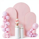 JCJ Pink Spandex Arch Backdrop 7.2FT Photo Studio-0