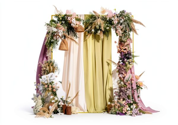 Wokceer Gold Metal Square Wedding Arch Sturdy Modern Design-5