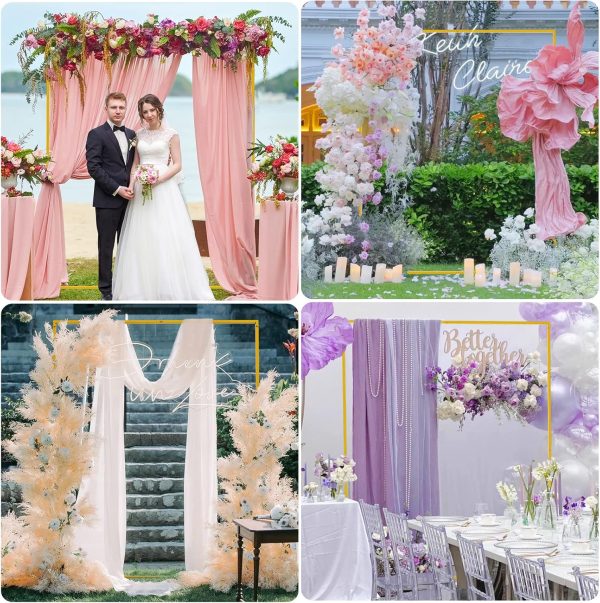 Fomcet Gold Square Wedding Arch Metal Backdrop Stand-4