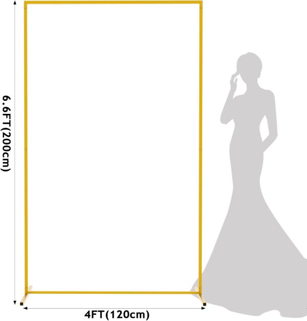 Wokceer Gold Metal Wedding Arch Sturdy Square Frame Decor-1