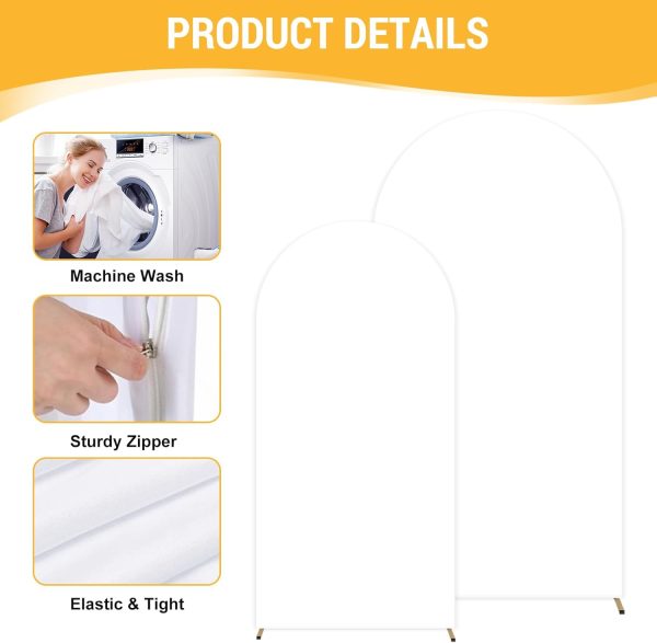 JCJ Spandex Arch Backdrop Beige 7.2ft White-2