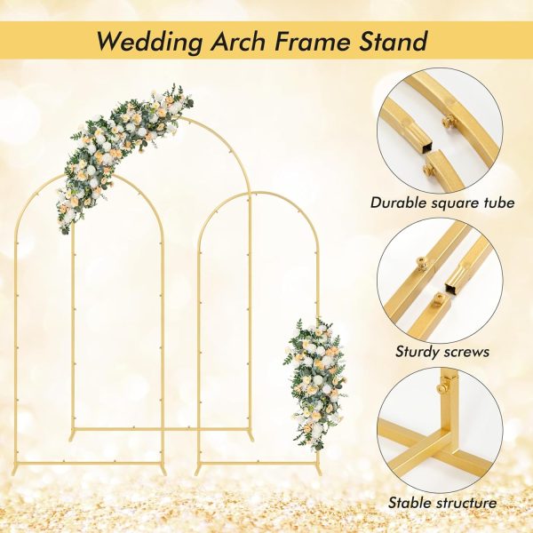 Mekpiwu Metal Arch Backdrop Stand Set Wedding Party Decor-6