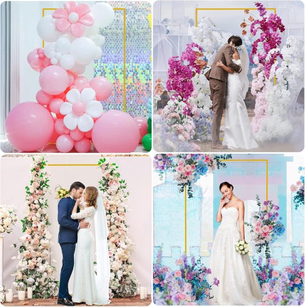 Fomcet Gold Steel Wedding Arch for Ceremony Decorations-5
