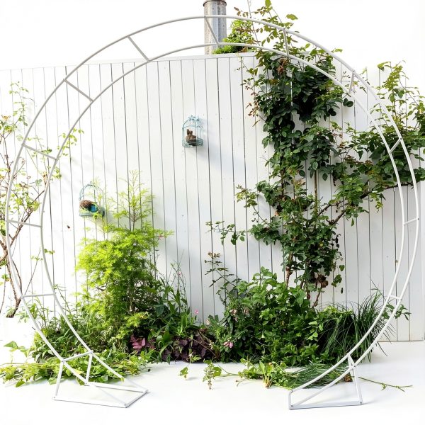 LeJoy Garden Round Metal Arch Steel Epoxy Wedding Decor-5