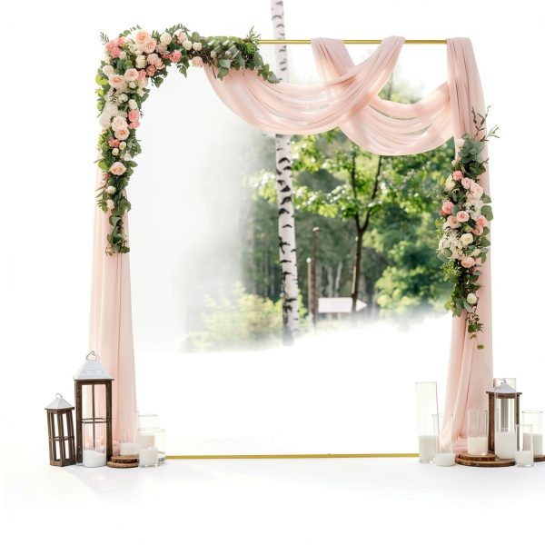 Wokceer Gold Metal Square Wedding Arch Sturdy Modern Design-2