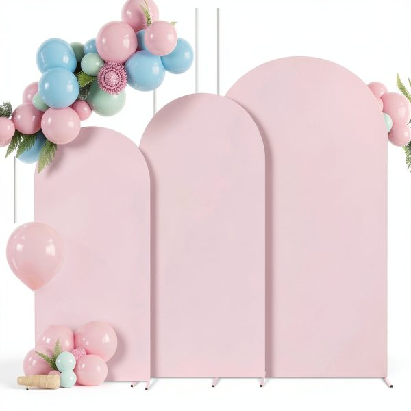 JCJ Pink Spandex Arch Backdrop 7.2FT Photo Studio-6