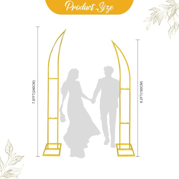 Chimei Garden Arbor Aluminum Arch Backdrop Stand Set of 2-1