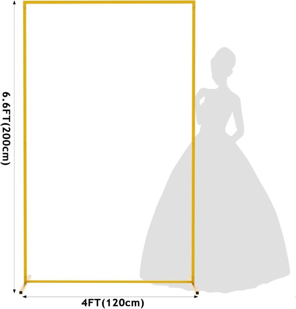 Fomcet Gold Steel Wedding Arch for Ceremony Decorations-1