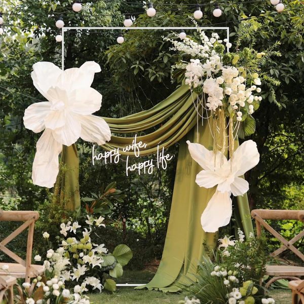 Wokceer Metal Wedding Arch Rustic Square Garden Arbor-6