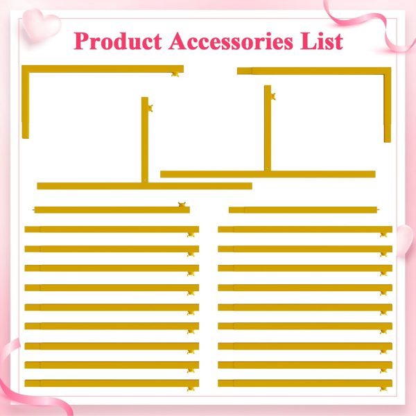 Wokceer Metal Square Wedding Arch Gold Sturdy Backdrop Stand-3
