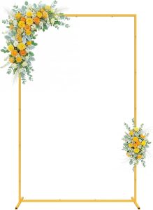 Wokceer Gold Metal Wedding Arch Sturdy Square Frame Decor-0