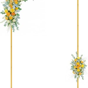 Wokceer Gold Metal Wedding Arch Sturdy Square Frame Decor-0