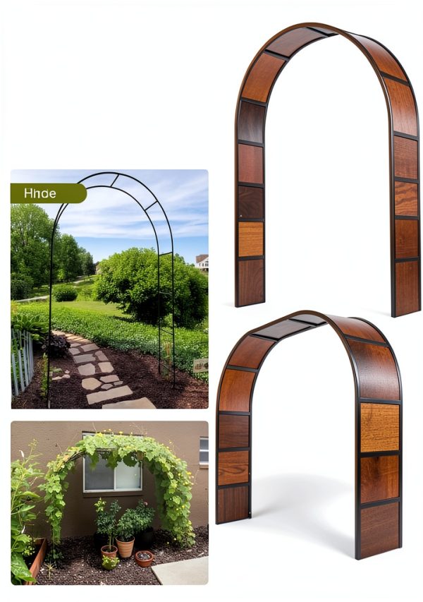 Garden Arch Newsmarts Metal Arch Green Design-1