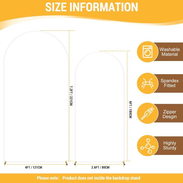 JCJ Spandex Arch Backdrop Beige 7.2ft White-3
