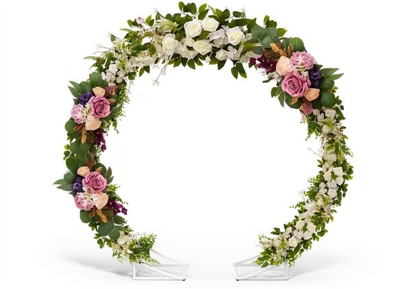 LeJoy Garden Round Metal Arch Steel Epoxy Wedding Decor-2