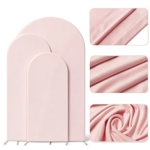 JCJ Pink Spandex Arch Backdrop 7.2FT Photo Studio-2