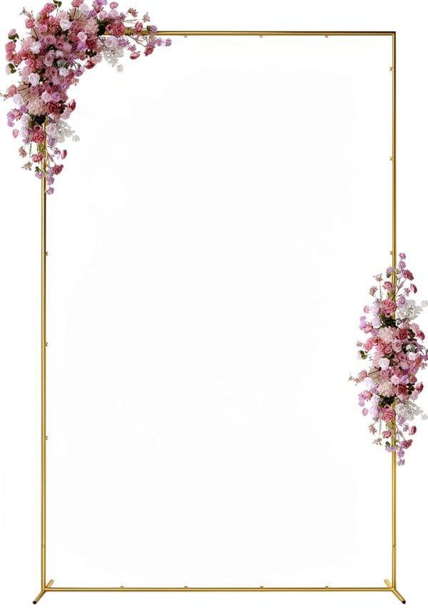 Wokceer Gold Metal Square Wedding Arch Sturdy Modern Design-0