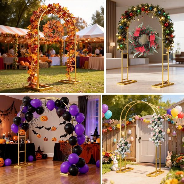 Gold Wedding Arch by ParseBio Metal 7.2 FT-1
