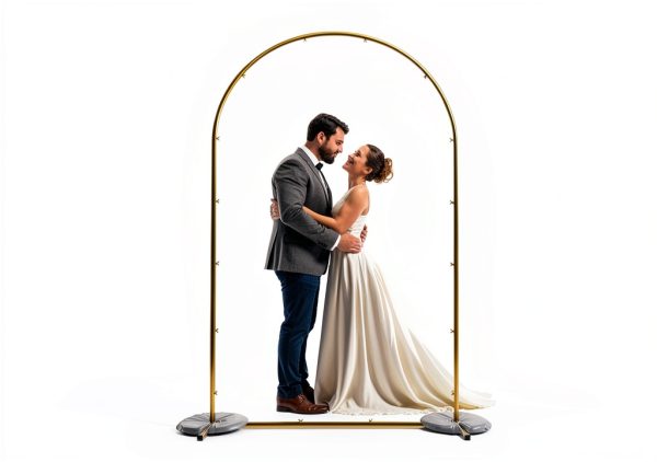 Snughome Gold Metal Arch Backdrop Stand 7.2FT-7