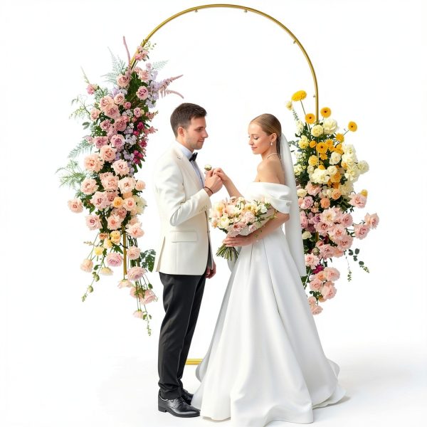 Snughome Gold Metal Arch Backdrop Stand 7.2FT-6
