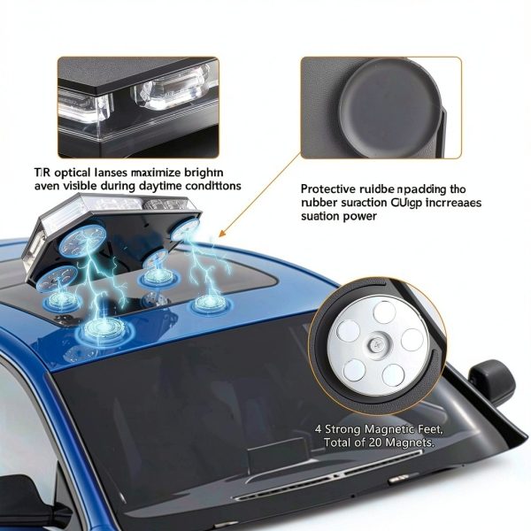 JESTMOTOR 3 Color Roof Top Strobe Lights Universal Fit-3