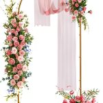 Snughome Gold Metal Arch Backdrop Stand 7.2FT-0