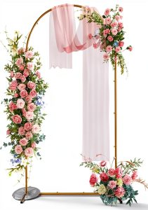 Snughome Gold Metal Arch Backdrop Stand 7.2FT-0