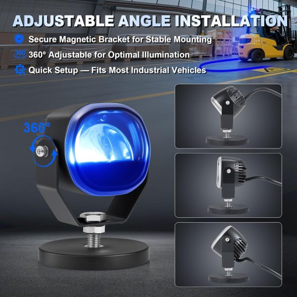 HSYFUNA Magnetic Quick Mount Safety Light, Blue Arc 10W LED, IP67-3